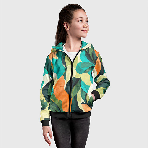 Детская толстовка на молнии Multicoloured camouflage / 3D-Черный – фото 4