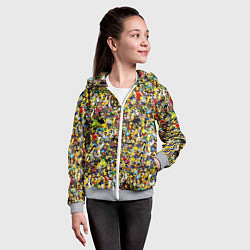 Толстовка на молнии детская Симпсоны все Герои, цвет: 3D-меланж — фото 2