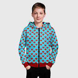 Толстовка на молнии детская Лайки и черточки, цвет: 3D-красный — фото 2