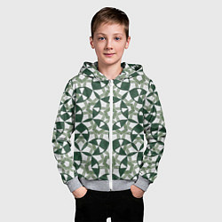 Толстовка на молнии детская Зеленый калейдоскоп, цвет: 3D-меланж — фото 2