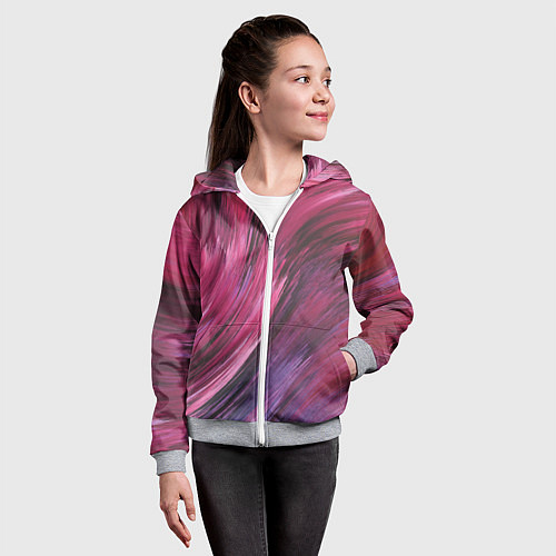 Детская толстовка на молнии Текстура буря красок / 3D-Меланж – фото 4