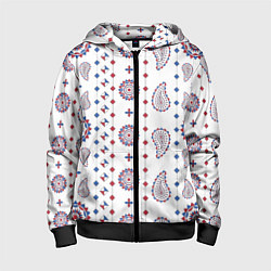 Детская толстовка на молнии Узор из мандал с огурцами