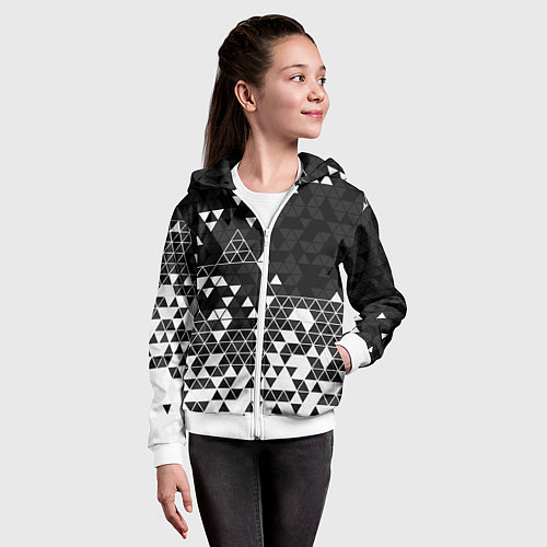 Детская толстовка на молнии Геометрические грани / 3D-Белый – фото 4