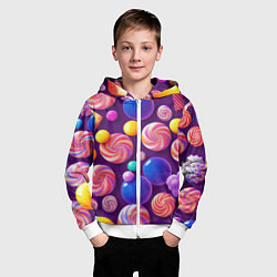 Толстовка на молнии детская Сладости для радости, цвет: 3D-белый — фото 2