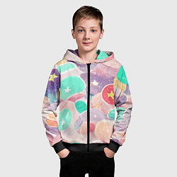 Толстовка на молнии детская Яркие сказочные узоры, цвет: 3D-черный — фото 2