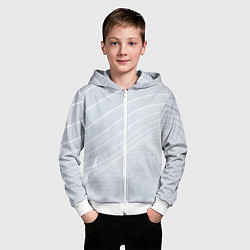 Толстовка на молнии детская Серый фон и белые линии, цвет: 3D-белый — фото 2