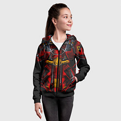 Толстовка на молнии детская Костюм железного красного робота, цвет: 3D-черный — фото 2