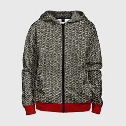 Толстовка на молнии детская Русская кольчуга, цвет: 3D-красный