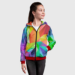 Толстовка на молнии детская Радужный Кристалл, цвет: 3D-красный — фото 2