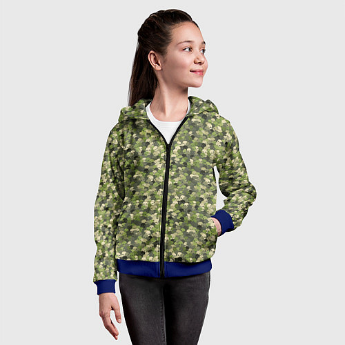 Детская толстовка на молнии Милитари череп мини / 3D-Синий – фото 4