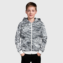 Толстовка на молнии детская Фольга и серебро в модном дизайне, цвет: 3D-белый — фото 2