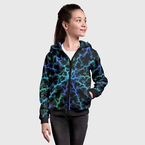 Детская толстовка на молнии MOLNYA DYE / 3D-Черный – фото 4