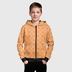 Толстовка на молнии детская Абстракция - оранжевые зонтики, цвет: 3D-черный — фото 2