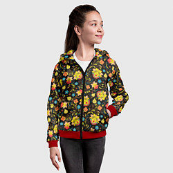 Толстовка на молнии детская Русский яркий узор, цвет: 3D-красный — фото 2