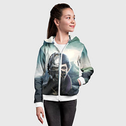 Толстовка на молнии детская Dishonored - Эмили Колдуин, цвет: 3D-белый — фото 2