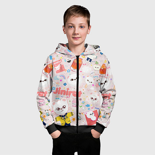 Детская толстовка на молнии Skzoo Jinniret pattern cartoon avatar / 3D-Черный – фото 3