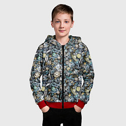 Толстовка на молнии детская Космонавт, ракета и планета, цвет: 3D-красный — фото 2