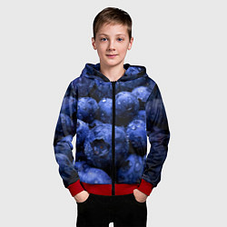 Толстовка на молнии детская Роса на чернике, цвет: 3D-красный — фото 2