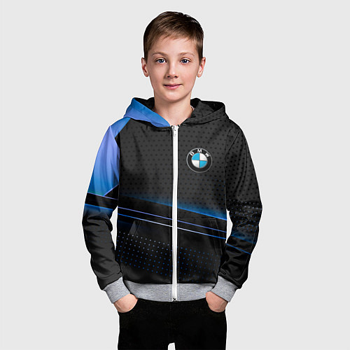 Детская толстовка на молнии Bmw abstraction / 3D-Меланж – фото 3