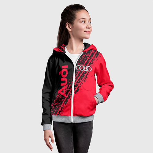 Детская толстовка на молнии Audi / 3D-Меланж – фото 4