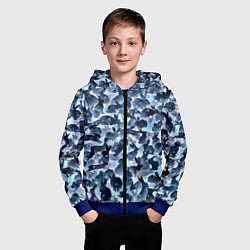 Толстовка на молнии детская Новогдние кролики, цвет: 3D-синий — фото 2