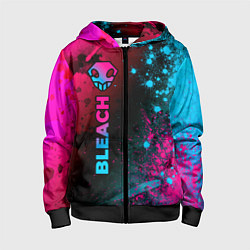 Толстовка на молнии детская Bleach - neon gradient: по-вертикали, цвет: 3D-черный