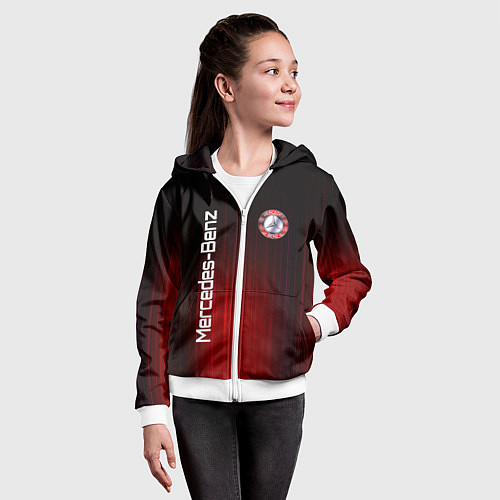 Детская толстовка на молнии Mercedes-Benz art / 3D-Белый – фото 4