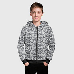 Толстовка на молнии детская Камуфляж М-21 серый, цвет: 3D-черный — фото 2