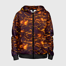 Толстовка на молнии детская Раскалённый камуфляж, цвет: 3D-черный
