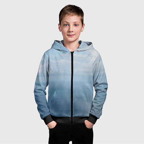 Детская толстовка на молнии Крымское море / 3D-Черный – фото 3
