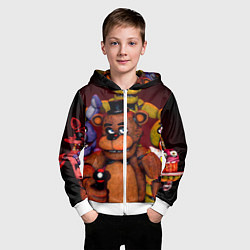 Толстовка на молнии детская Пять ночей Фредди, цвет: 3D-белый — фото 2