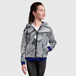 Толстовка на молнии детская Металлическая хаотичная броня, цвет: 3D-синий — фото 2