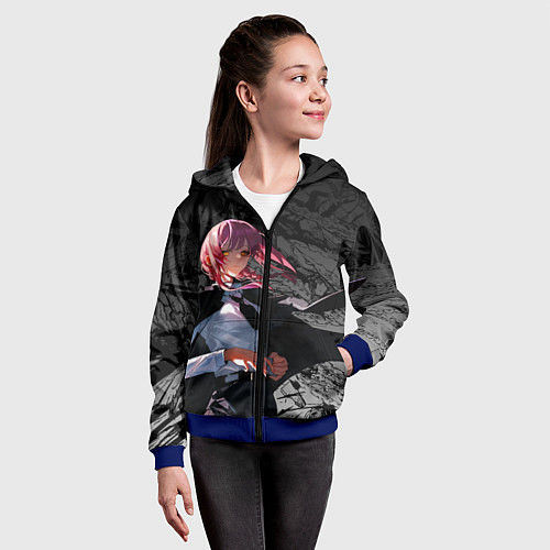 Детская толстовка на молнии Демон контроля : Человек бензопила / 3D-Синий – фото 4