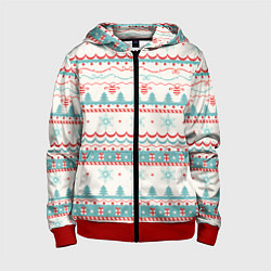 Детская толстовка на молнии Новогодний свитер, но без оленей