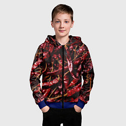 Толстовка на молнии детская Перчики чили, цвет: 3D-синий — фото 2