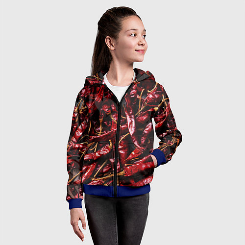 Детская толстовка на молнии Перчики чили / 3D-Синий – фото 4