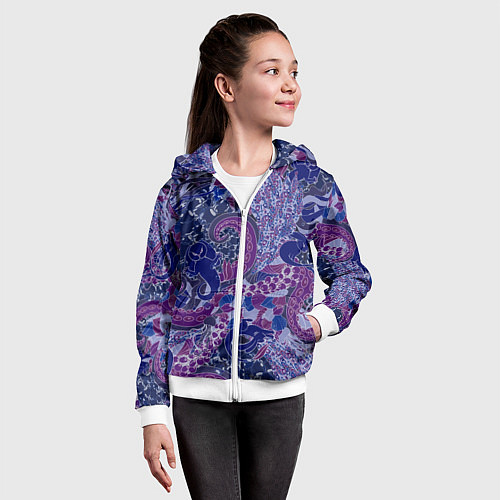 Детская толстовка на молнии Морской кролик / 3D-Белый – фото 4