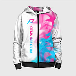 Детская толстовка на молнии Need for Speed neon gradient style: по-вертикали