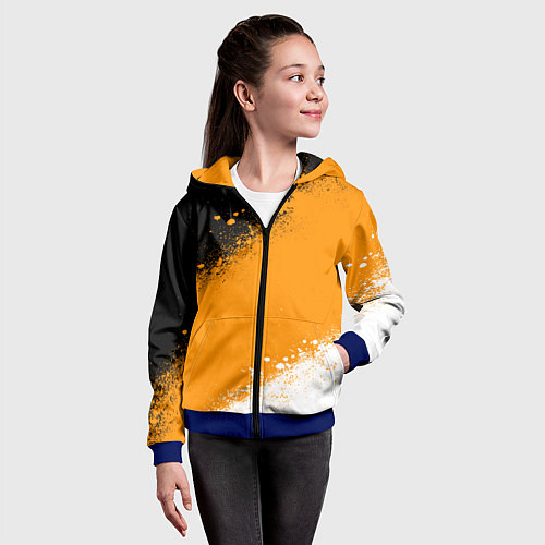 Детская толстовка на молнии Имперский флаг - триколор / 3D-Синий – фото 4