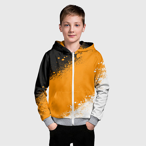 Детская толстовка на молнии Имперский флаг - триколор / 3D-Меланж – фото 3