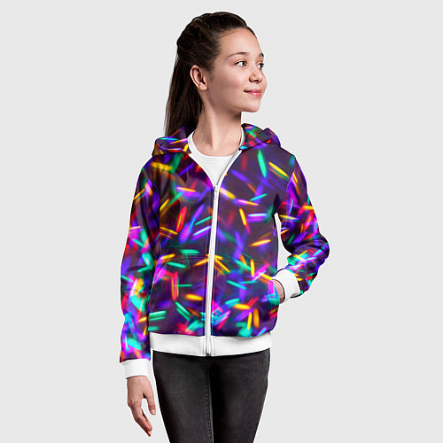 Детская толстовка на молнии Цветомузыка / 3D-Белый – фото 4