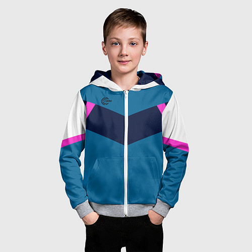 Детская толстовка на молнии FIRM в стиле 90х / 3D-Меланж – фото 3