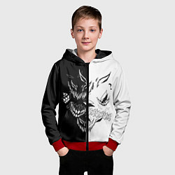 Толстовка на молнии детская Drain Face ZXC, цвет: 3D-красный — фото 2
