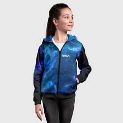 Толстовка на молнии детская Бескрайний космос - Nasa, цвет: 3D-черный — фото 2