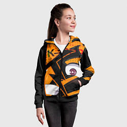 Толстовка на молнии детская K-pop с буквой К молния, цвет: 3D-черный — фото 2