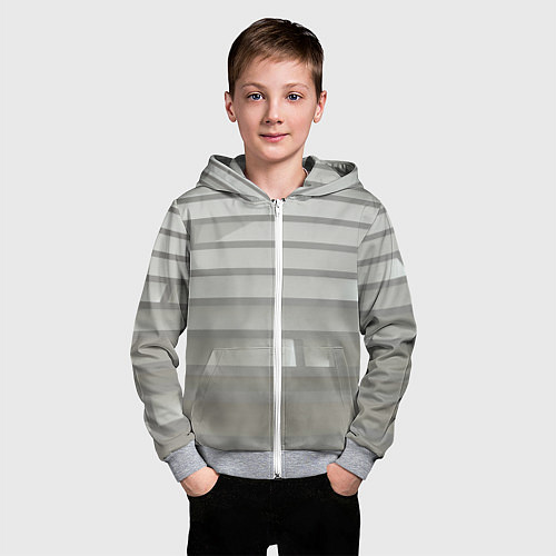 Детская толстовка на молнии Серый паттерн из различных блоков / 3D-Меланж – фото 3
