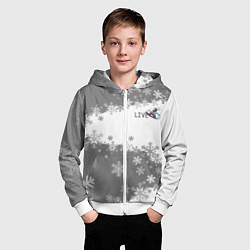 Толстовка на молнии детская Сноуборд серый, цвет: 3D-белый — фото 2