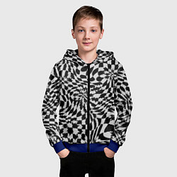 Толстовка на молнии детская Пластика шахматной доски, цвет: 3D-синий — фото 2