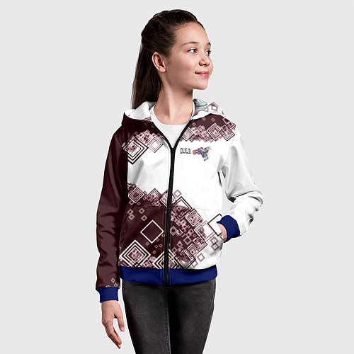 Детская толстовка на молнии Сноуборд Кролик / 3D-Синий – фото 4