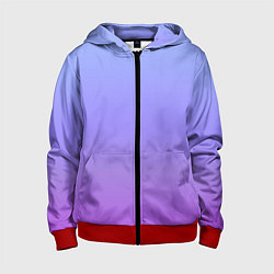 Толстовка на молнии детская Фиолетовый градиент, цвет: 3D-красный